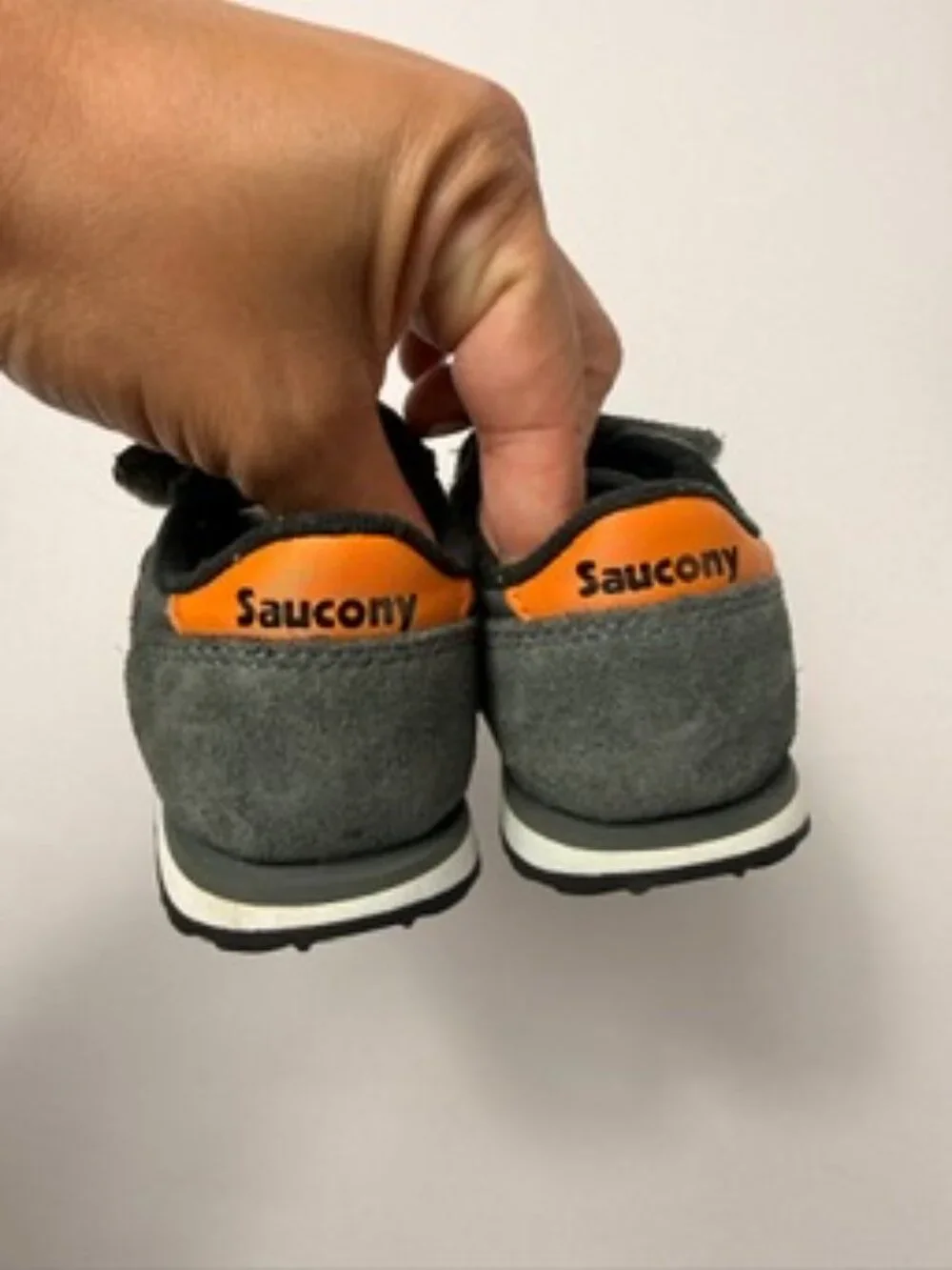 Saucony Jazz Toddler Sneakers Size 4.5 Gray Orange Hook Loop